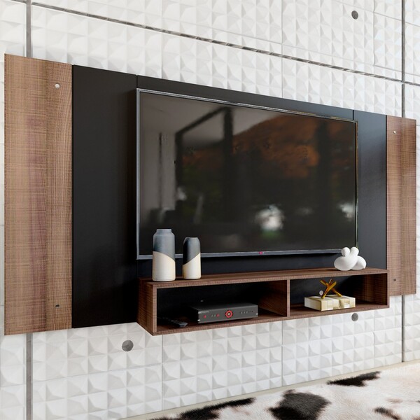 Painel Para Tv Até 55 Polegadas Orlando 2 Nichos Castanho/pre