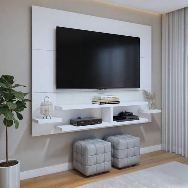 Painel Para Tv Até 55 Polegadas Vitoria Branco Acetinado