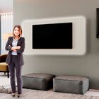 Painel Para Tv Até 58 Polegadas Aros Sobreposto 136cm Com Led