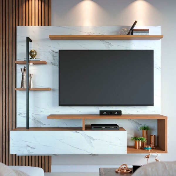 Painel Para Tv Até 58 Polegadas Com Led Comodoro 1 Porta Cala