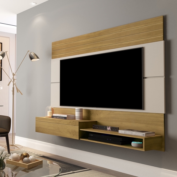Painel Para Tv Até 60" Dubai Giga - Cumaru / Off White