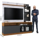 Painel Para Tv Até 60 Polegadas 4 Nichos 3 Prateleiras 1 Port