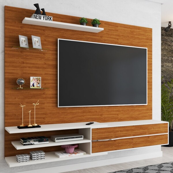 Painel Para Tv Até 60 Polegadas Bélgica 1 Porta Seda/off Whit