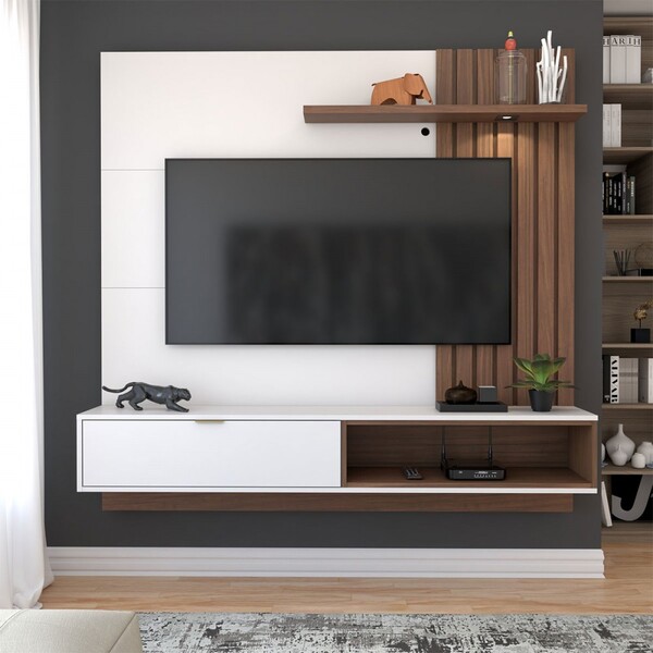 Painel Para Tv Até 60 Polegadas Caribe 1 Porta 1 Prateleira O