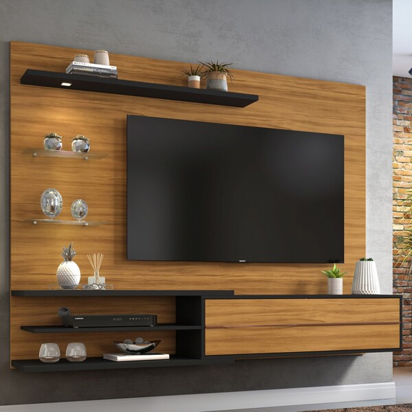 Painel Para Tv Até 60 Polegadas Com Led 1 Porta Freijó Trend/