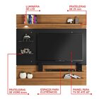 Painel Para Tv Até 60 Polegadas Com Led 5 Prateleiras Nt 1010