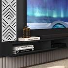 Painel Para Tv Até 60 Polegadas Com Nichos Preto E Branco Rom