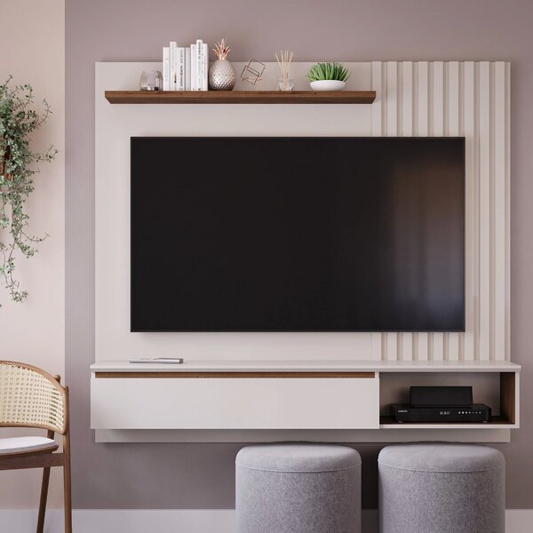 Painel Para Tv Até 60 Polegadas Helô Espresso Móveis Off Whit