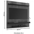 Painel Para Tv Até 60 Polegadas Leme 2 Prateleiras Ripado 3d