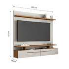 Painel Para Tv Até 60 Polegadas Meraki Off White E Freijó