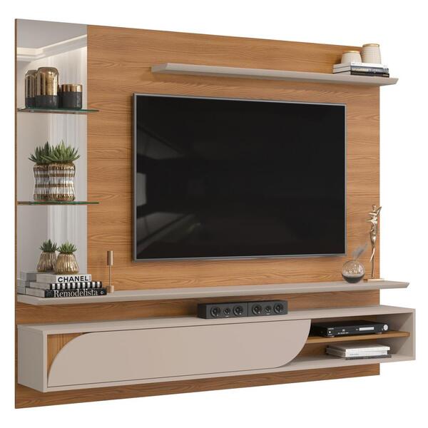 Painel Para Tv Até 60 Polegadas Ravi D04 Carvalho Nobre/griz