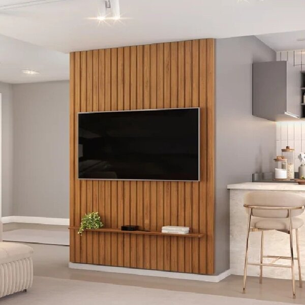 Painel Para Tv Até 60 Polegadas Ripado 240x143,7cm Trento Fre