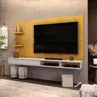 Painel Para Tv Até 60 Polegadas Ripado Com Nichos Bento Cedro