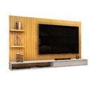 Painel Para Tv Até 60 Polegadas Ripado Com Nichos Bento Cedro