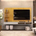 Painel Para Tv Até 60 Polegadas Ripado Com Nichos Bento Cedro