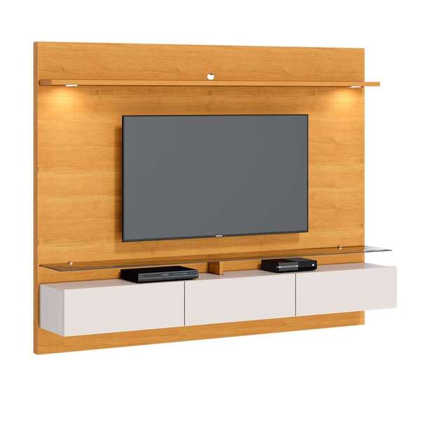 Painel Para Tv Até 60 Polegadas Vidratto Nature E Off White 2