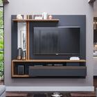 Painel Para Tv Até 60" Treviso Permobili Preto Chumbo/savana