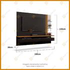 Painel Para Tv Até 60" Tupã Preto E Cedro Natural 180cm