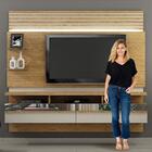 Painel Para Tv Até 65" 2 Portas E 3 Nichos Com Off White
