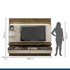 Painel Para Tv Até 65" 2 Portas E 3 Nichos Off White Com Ipê