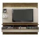 Painel Para Tv Até 65" 2 Portas E 3 Nichos Off White Com Ipê