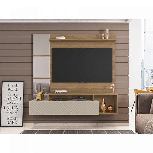 Painel Para Tv Até 65 Polegadas 1 Porta 2 Prateleiras 2 Nicho