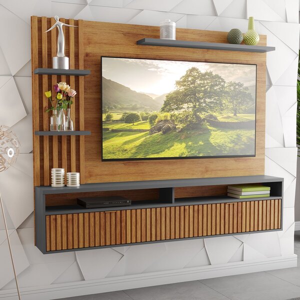 Painel Para Tv Até 65 Polegadas 1 Porta Provence Mel/cinza