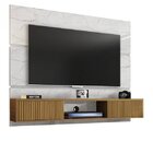 Painel Para Tv Até 65 Polegadas 2 Portas Âmbar Carrara/cinamo