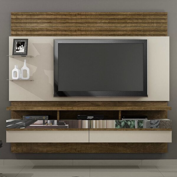 Painel Para Tv Até 65 Polegadas 2 Portas Basculantes 3 Nichos