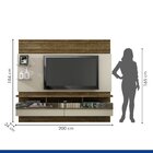 Painel Para Tv Até 65 Polegadas 2 Portas Basculantes 3 Nichos