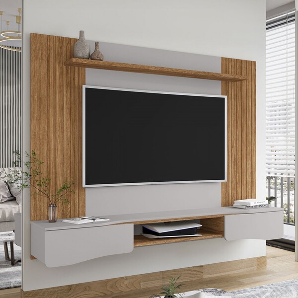 Painel Para Tv Até 65 Polegadas Búzios 2 Portas Cinamomo/off