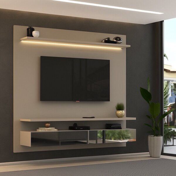 Painel Para Tv Até 65 Polegadas Com Led 180cmx165cm 2 Gavetas ...