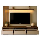 Painel Para Tv Até 65 Polegadas Com Led 3 Gavetas Nichos Ripa