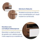 Painel Para Tv Até 65 Polegadas Com Led 3 Gavetas Nichos Ripa