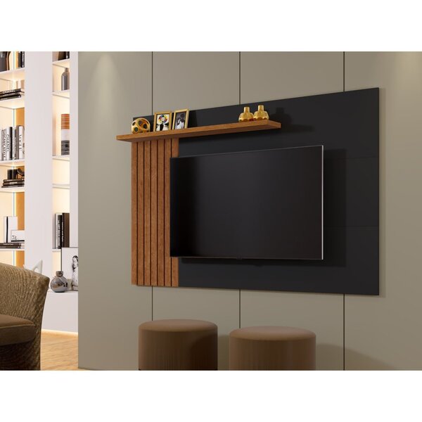 Painel Para Tv Até 65 Polegadas Detroit Ripado Preto/canela