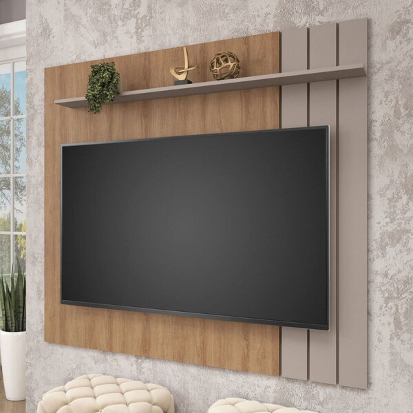 Painel Para Tv Até 65 Polegadas Galla 1 Prateleira Ripado Mel/fendi ...
