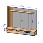 Painel Para Tv Até 65 Polegadas Jeri 1 Porta Naturalle/off Wh