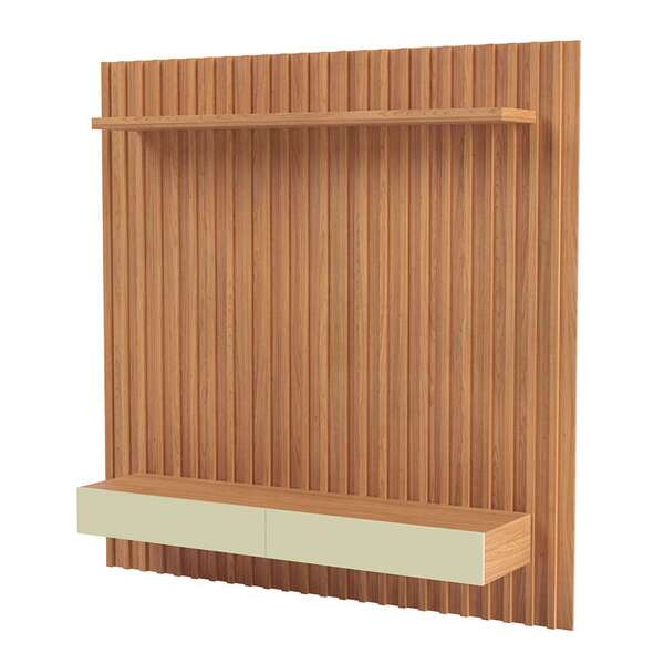 Painel Para Tv Até 65 Polegadas Kira 2 Gv Freijó E Off White