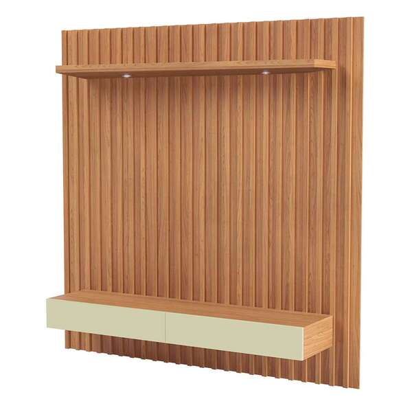 Painel Para Tv Até 65 Polegadas Kira Com Led 2 Gv Freijó E Of