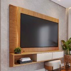 Painel Para Tv Até 65 Polegadas Mocha 2 Portas Ripado Com Led