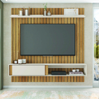 Painel Para Tv Até 65 Polegadas Ripado 1,80m Londres Buriti/o