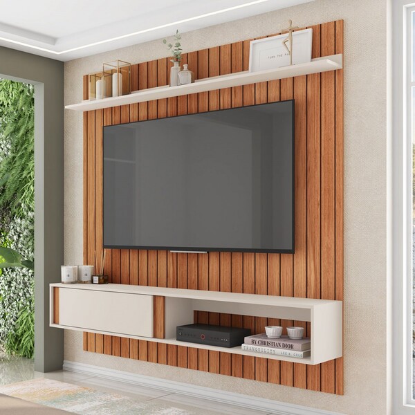 Painel Para Tv Até 70 Polegadas Boreal 1 Porta Freijo/off Whi