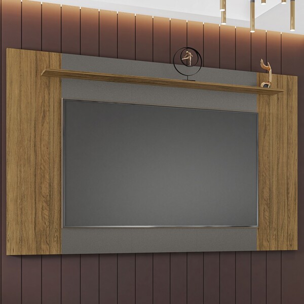 Painel Para Tv Até 70 Polegadas Doha Titanium/cinamomo - Móve