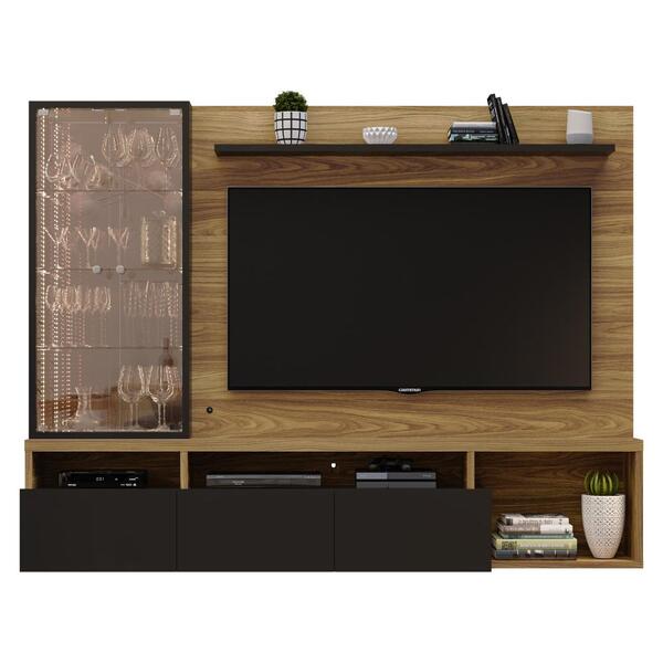 Painel Para Tv Até 70 Polegadas Estante 6 Prateleiras 3 Gavet