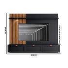 Painel Para Tv Até 70 Polegadas Ripado Preto Fosco Noce Milan