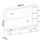 Painel Para Tv Até 72 Polegadas Com Led 200cm Toronto Cinamom