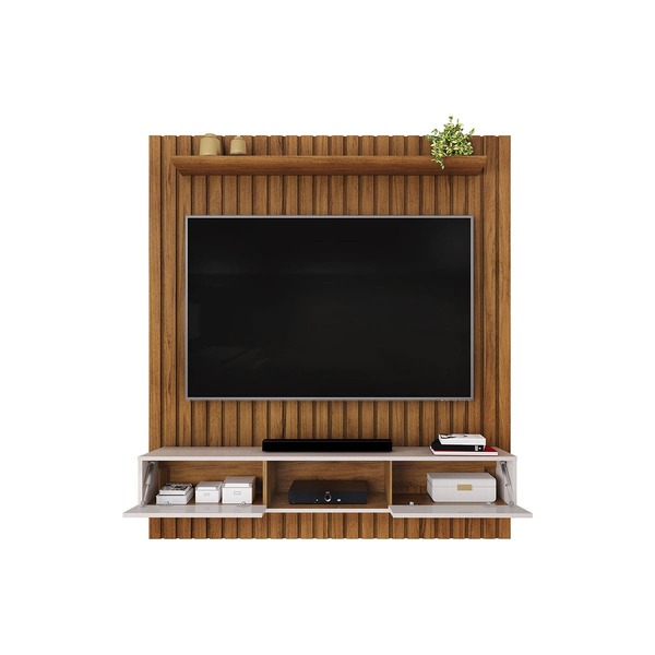 Painel Para Tv Até 75 Com 2 23 X 1 75cm Luca Freijó - Off Whi