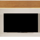 Painel Para Tv Até 75" Com Detalhe Ripado E Iluminação De Led