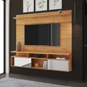 Painel Para Tv Até 75 Polegadas 181cmx165cm Espelhos Sonari Marrom Mel ...