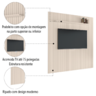 Painel Para Tv Até 75 Polegadas 2,25x2,40m Ripado Com Pratele